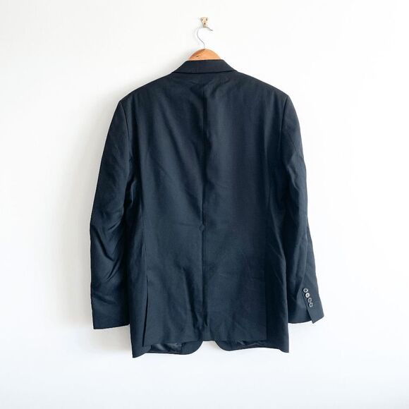 Calvin Klein Mens Suit Blazer Wool Jacket Work to Wear Black Size 44L - Picture 2 of 10